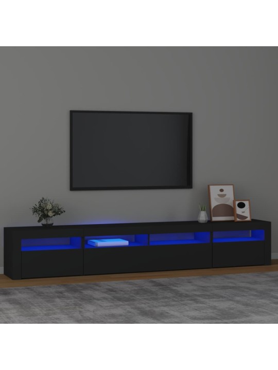 TV skříňka s LED osvětlením černá 240x35x40 cm