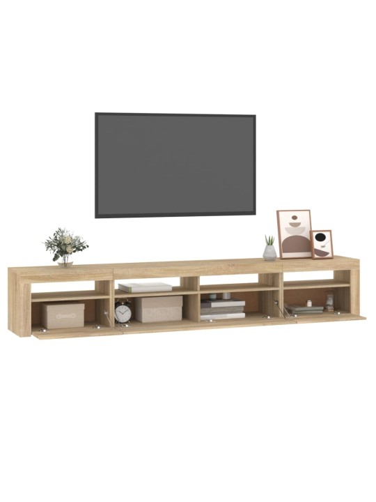 TV skříňka s LED osvětlením dub sonoma 240x35x40 cm