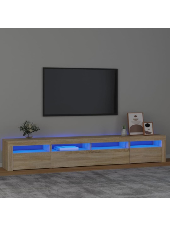 TV skříňka s LED osvětlením dub sonoma 240x35x40 cm
