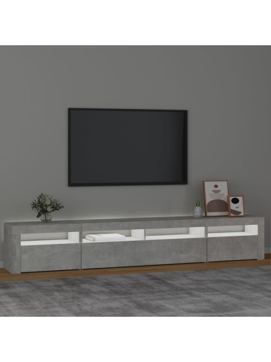 TV skříňka s LED osvětlením betonově šedá 240x35x40 cm