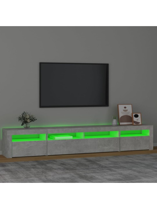 TV skříňka s LED osvětlením betonově šedá 240x35x40 cm