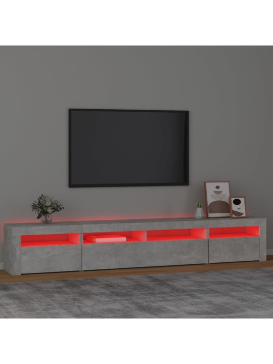 TV skříňka s LED osvětlením betonově šedá 240x35x40 cm