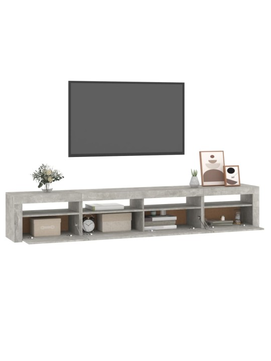TV skříňka s LED osvětlením betonově šedá 240x35x40 cm