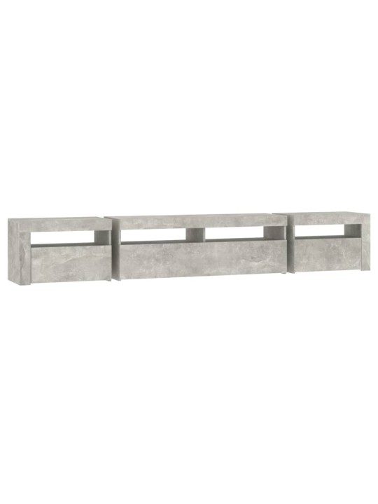 TV skříňka s LED osvětlením betonově šedá 240x35x40 cm