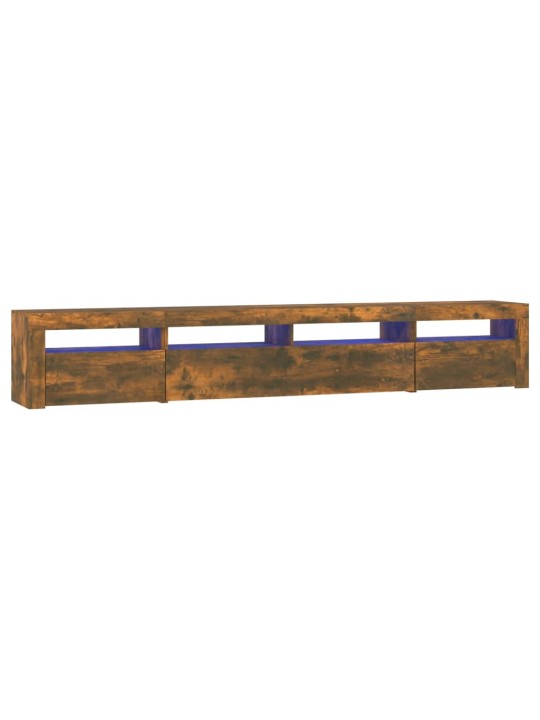 TV skříňka s LED osvětlením kouřový dub 240x35x40 cm