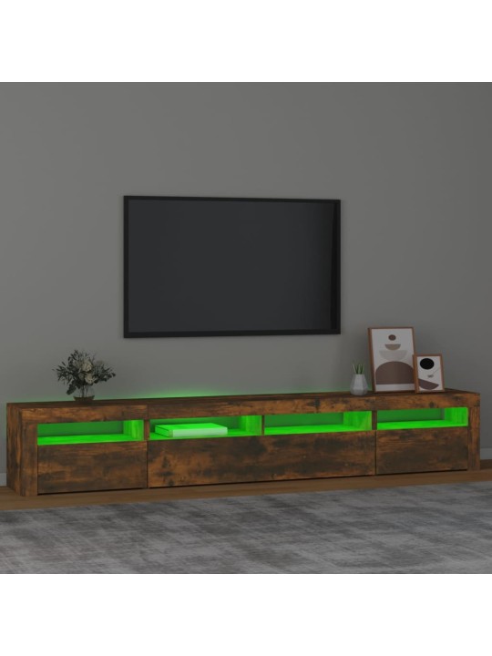 TV skříňka s LED osvětlením kouřový dub 240x35x40 cm