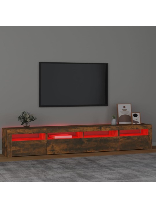 TV skříňka s LED osvětlením kouřový dub 240x35x40 cm