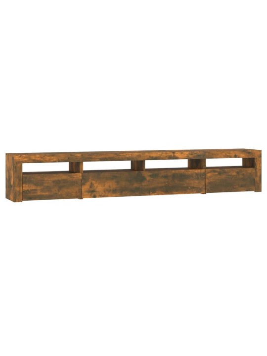 TV skříňka s LED osvětlením kouřový dub 240x35x40 cm