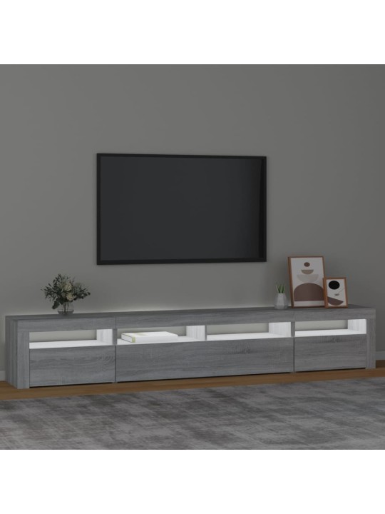 TV skříňka s LED osvětlením šedá sonoma 240x35x40 cm