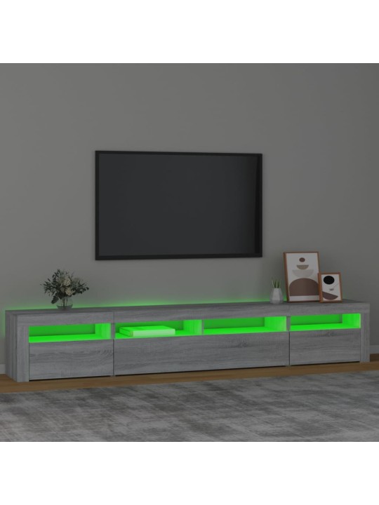 TV skříňka s LED osvětlením šedá sonoma 240x35x40 cm