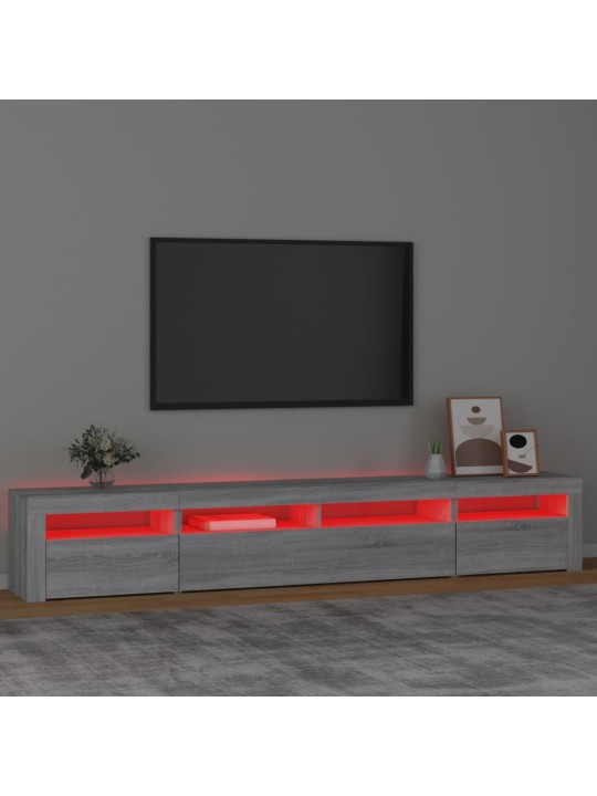 TV skříňka s LED osvětlením šedá sonoma 240x35x40 cm