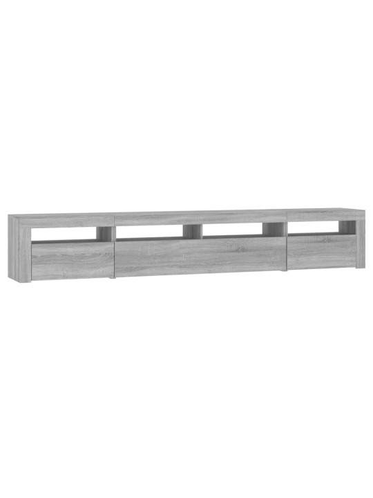 TV skříňka s LED osvětlením šedá sonoma 240x35x40 cm
