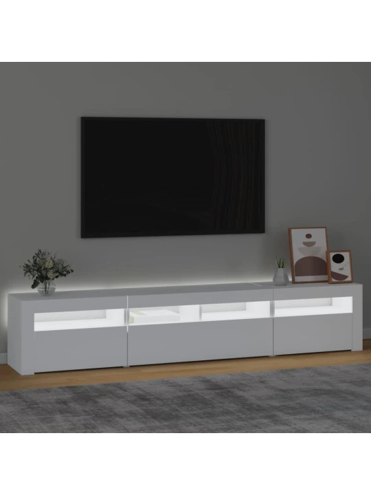 TV skříňka s LED osvětlením bílá 210 x 35 x 40 cm