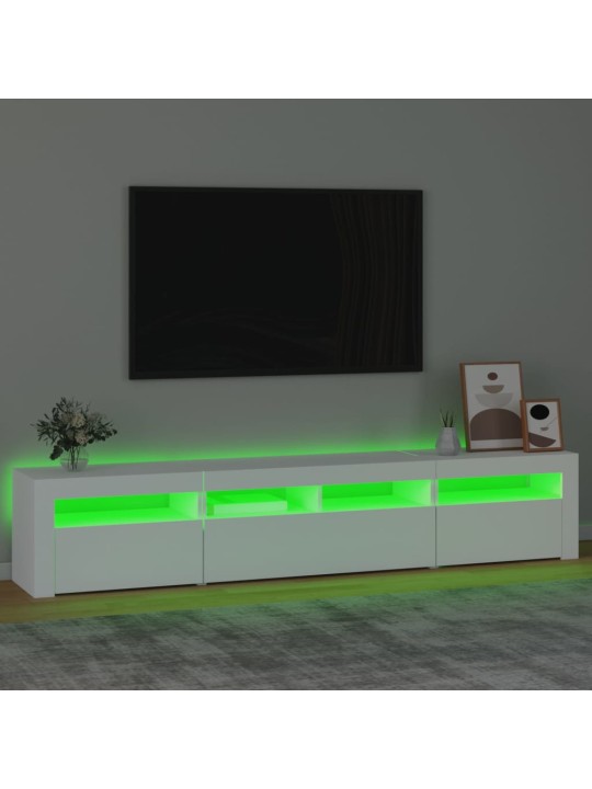 TV skříňka s LED osvětlením bílá 210 x 35 x 40 cm