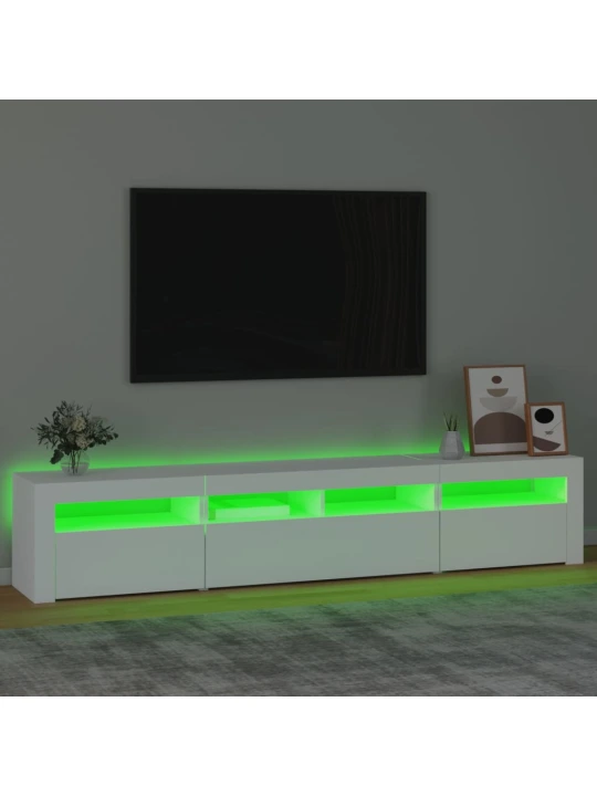 TV skříňka s LED osvětlením bílá 210 x 35 x 40 cm