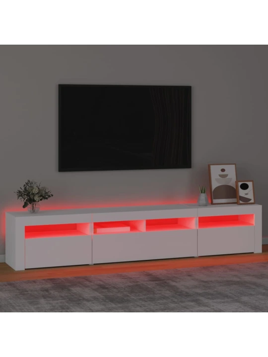 TV skříňka s LED osvětlením bílá 210 x 35 x 40 cm