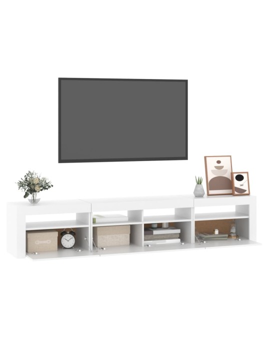 TV skříňka s LED osvětlením bílá 210 x 35 x 40 cm