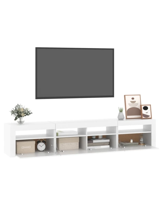 TV skříňka s LED osvětlením bílá 210 x 35 x 40 cm