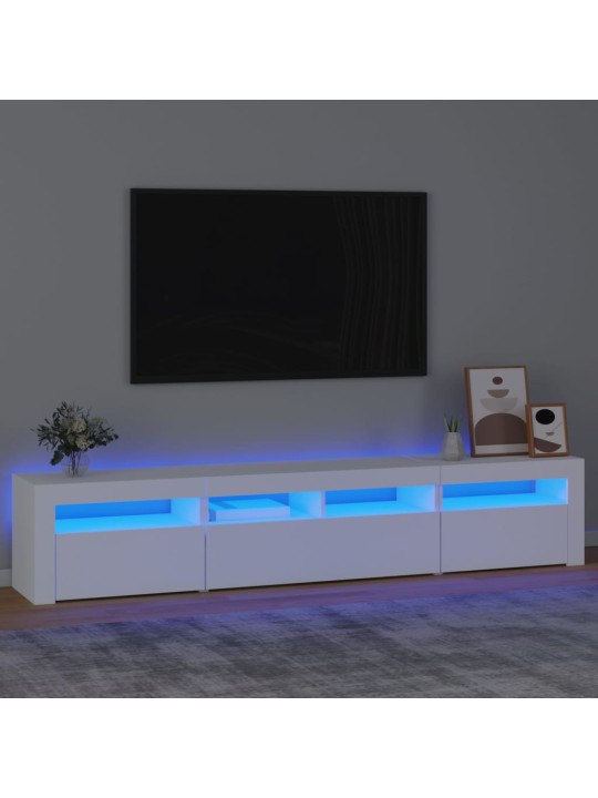 TV skříňka s LED osvětlením bílá 210 x 35 x 40 cm