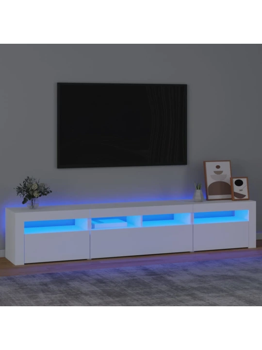 TV skříňka s LED osvětlením bílá 210 x 35 x 40 cm
