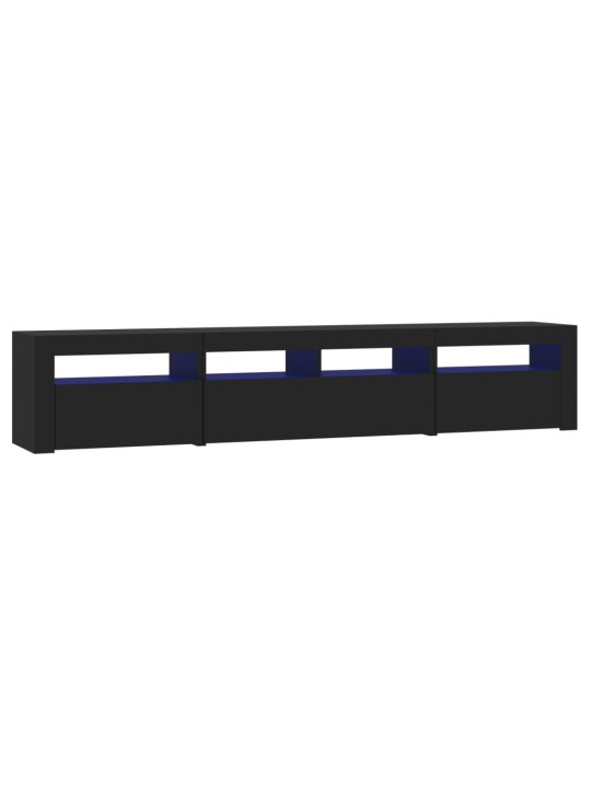 TV skříňka s LED osvětlením černá 210 x 35 x 40 cm