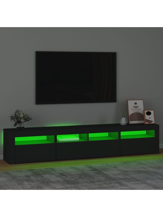 TV skříňka s LED osvětlením černá 210 x 35 x 40 cm
