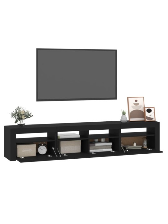 TV skříňka s LED osvětlením černá 210 x 35 x 40 cm