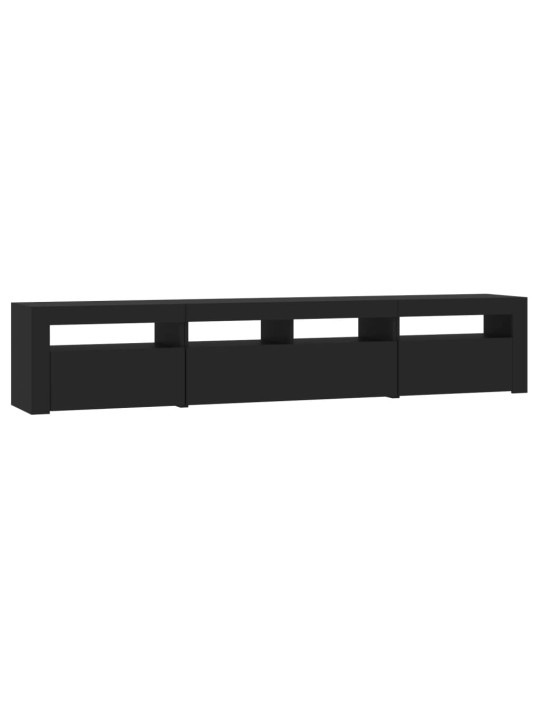 TV skříňka s LED osvětlením černá 210 x 35 x 40 cm