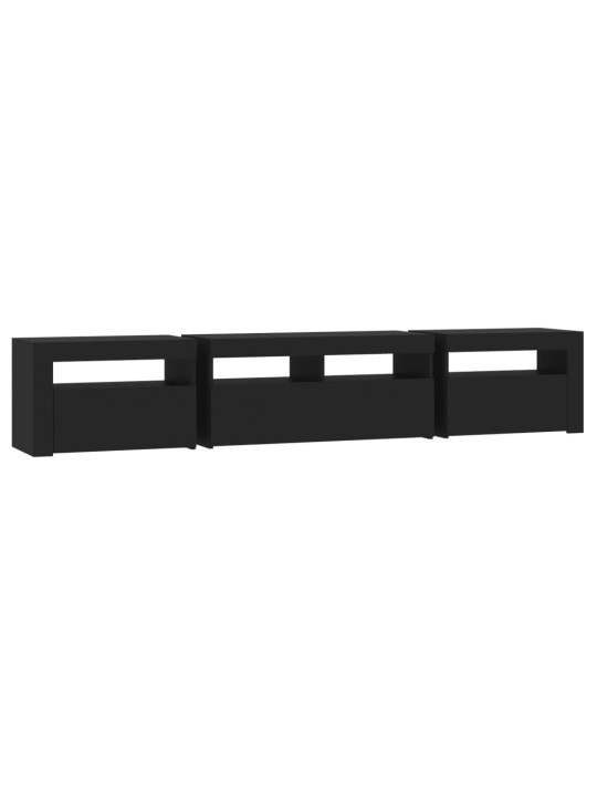 TV skříňka s LED osvětlením černá 210 x 35 x 40 cm