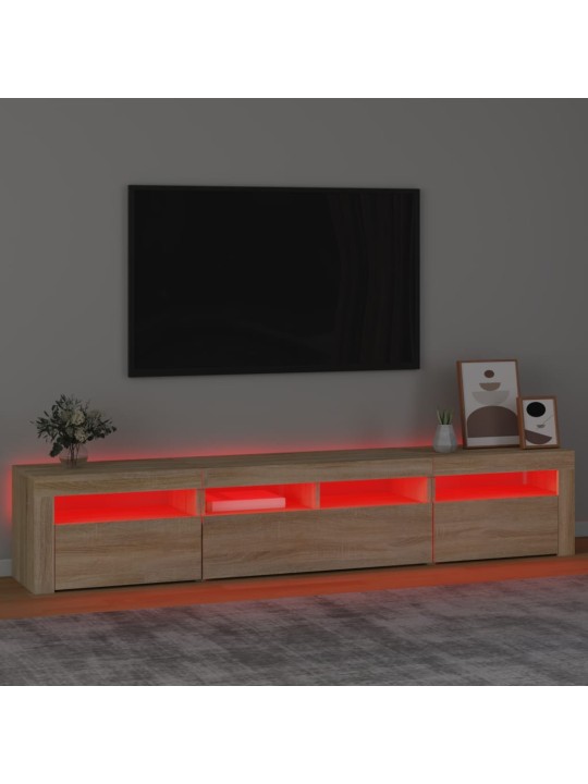 TV skříňka s LED osvětlením dub sonoma 210 x 35 x 40 cm