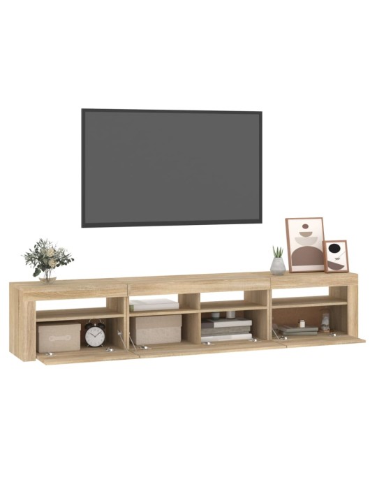 TV skříňka s LED osvětlením dub sonoma 210 x 35 x 40 cm