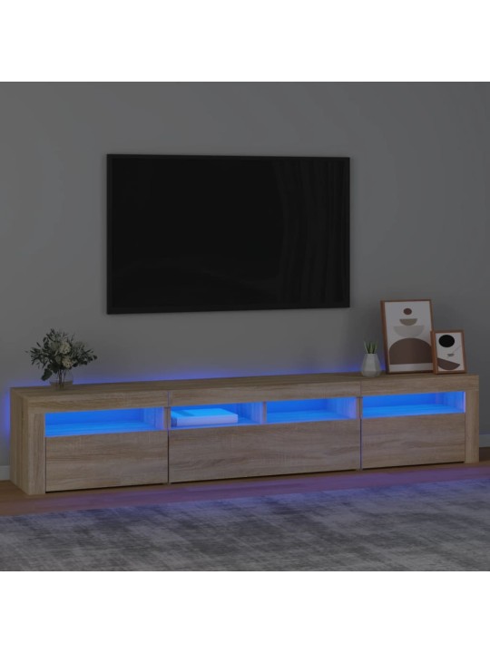 TV skříňka s LED osvětlením dub sonoma 210 x 35 x 40 cm