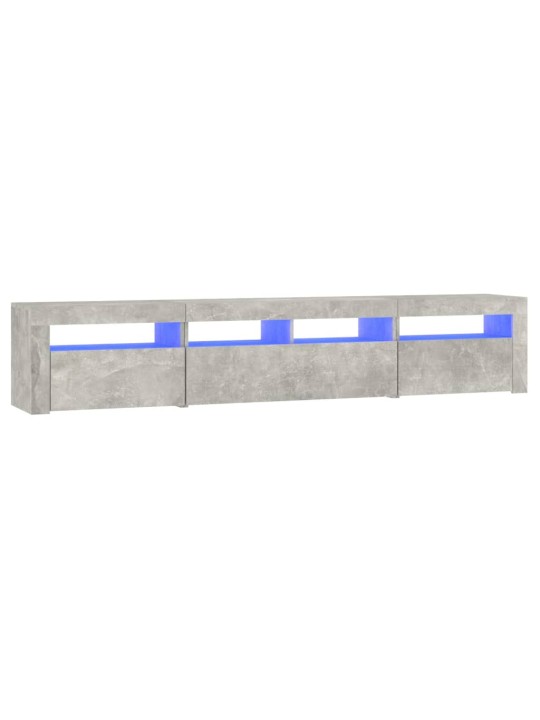 TV skříňka s LED osvětlením betonově šedá 210x35x40 cm