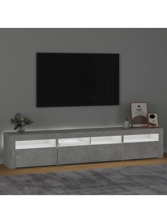 TV skříňka s LED osvětlením betonově šedá 210x35x40 cm