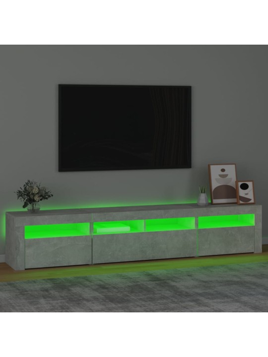 TV skříňka s LED osvětlením betonově šedá 210x35x40 cm
