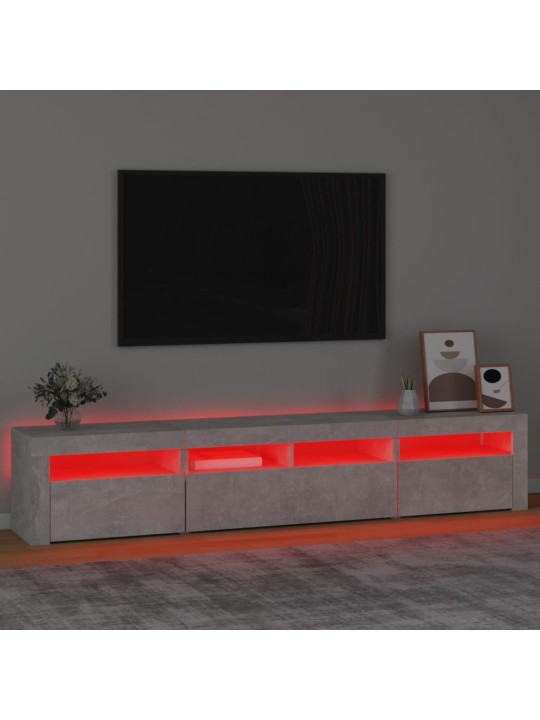 TV skříňka s LED osvětlením betonově šedá 210x35x40 cm