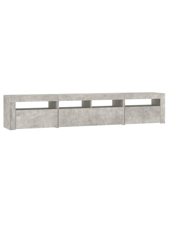 TV skříňka s LED osvětlením betonově šedá 210x35x40 cm