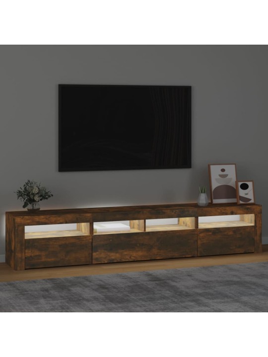 TV skříňka s LED osvětlením kouřový dub 210 x 35 x 40 cm