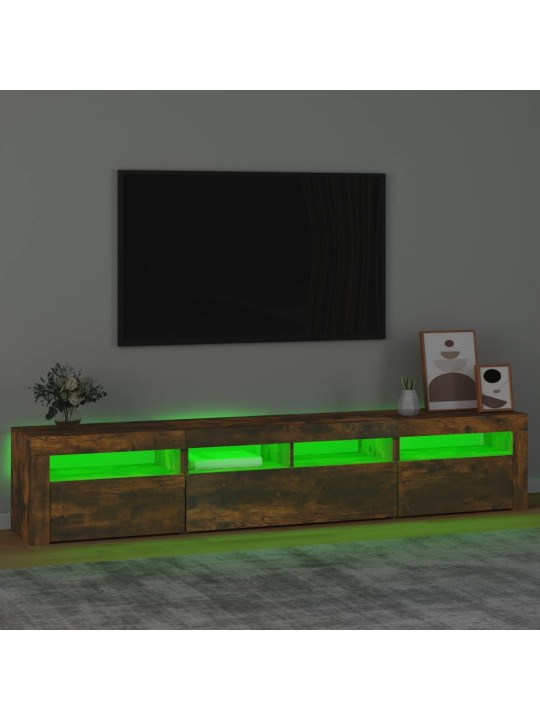 TV skříňka s LED osvětlením kouřový dub 210 x 35 x 40 cm