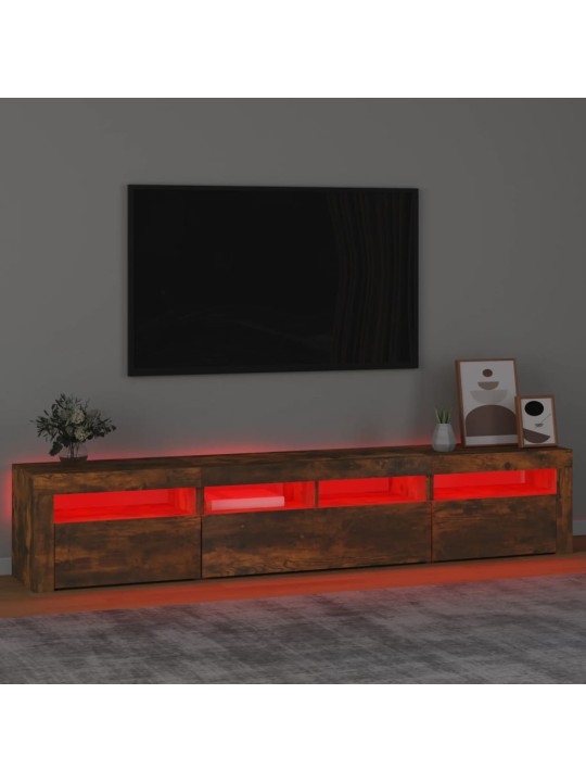 TV skříňka s LED osvětlením kouřový dub 210 x 35 x 40 cm