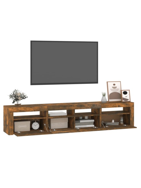 TV skříňka s LED osvětlením kouřový dub 210 x 35 x 40 cm