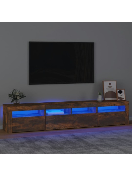 TV skříňka s LED osvětlením kouřový dub 210 x 35 x 40 cm