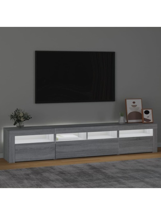 TV skříňka s LED osvětlením šedá sonoma 210 x 35 x 40 cm
