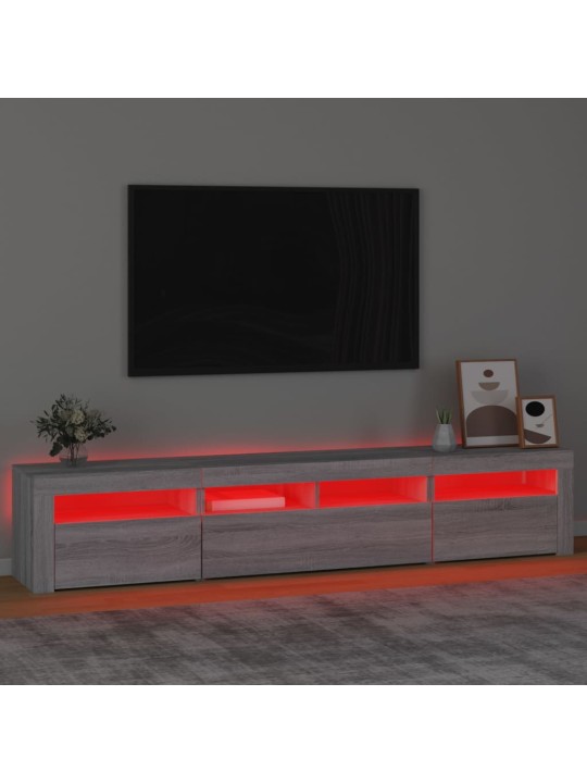 TV skříňka s LED osvětlením šedá sonoma 210 x 35 x 40 cm