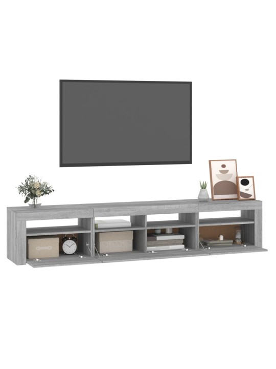 TV skříňka s LED osvětlením šedá sonoma 210 x 35 x 40 cm