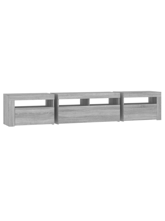 TV skříňka s LED osvětlením šedá sonoma 210 x 35 x 40 cm