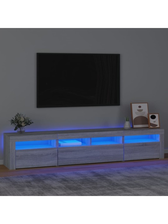 TV skříňka s LED osvětlením šedá sonoma 210 x 35 x 40 cm
