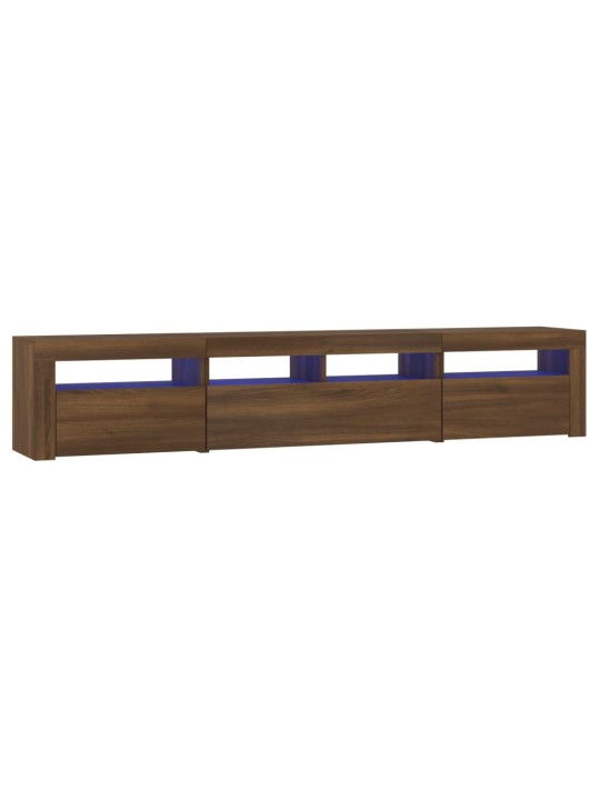 TV skříňka s LED osvětlením hnědý dub 210 x 35 x 40 cm