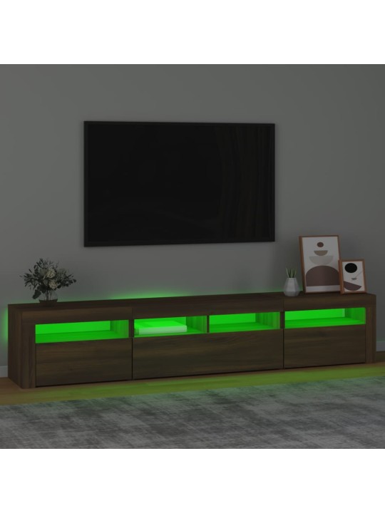 TV skříňka s LED osvětlením hnědý dub 210 x 35 x 40 cm