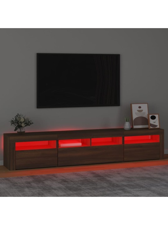 TV skříňka s LED osvětlením hnědý dub 210 x 35 x 40 cm